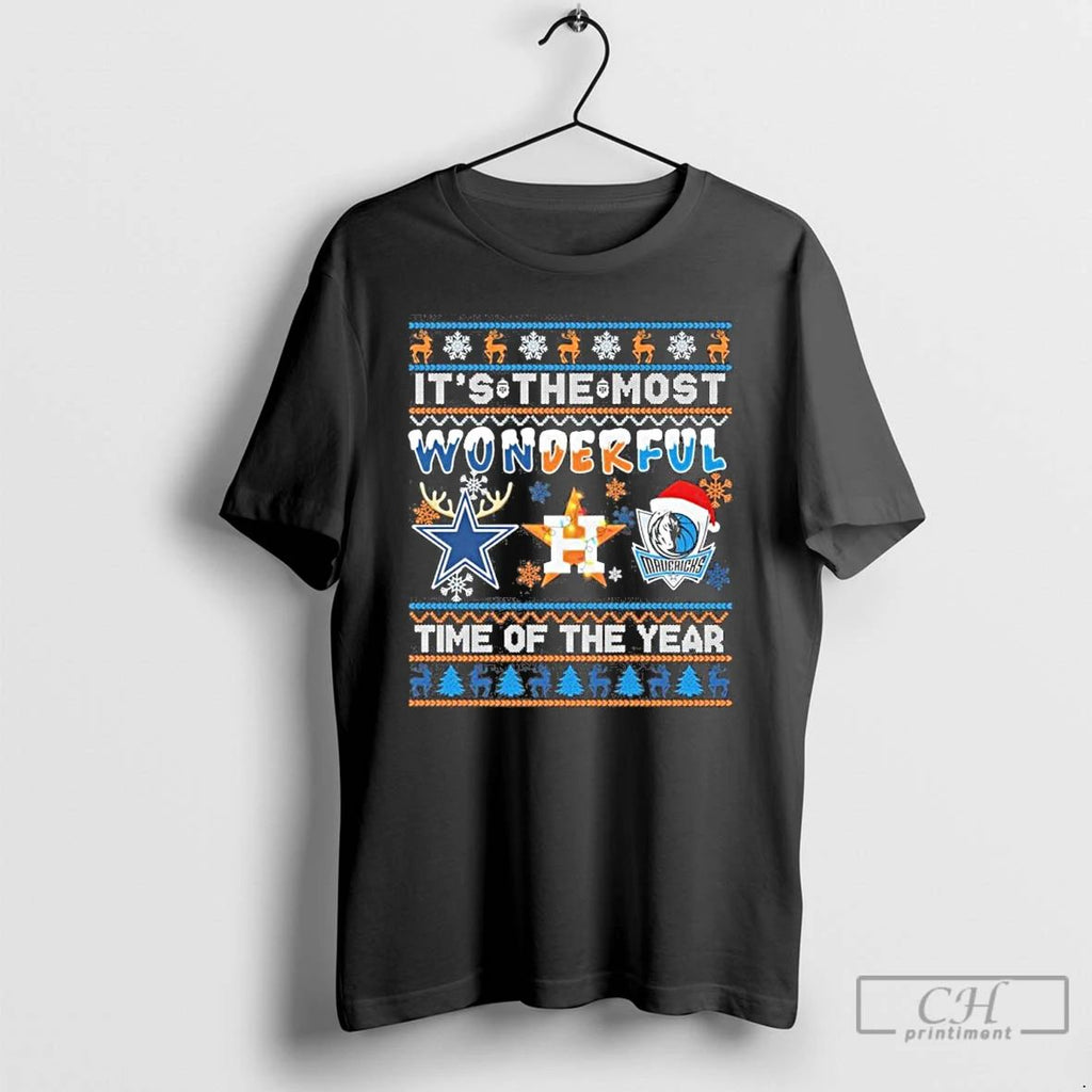 Classic Dallas Sports Teams Logo Its The Most Wonderful Time Of The Year Christmas