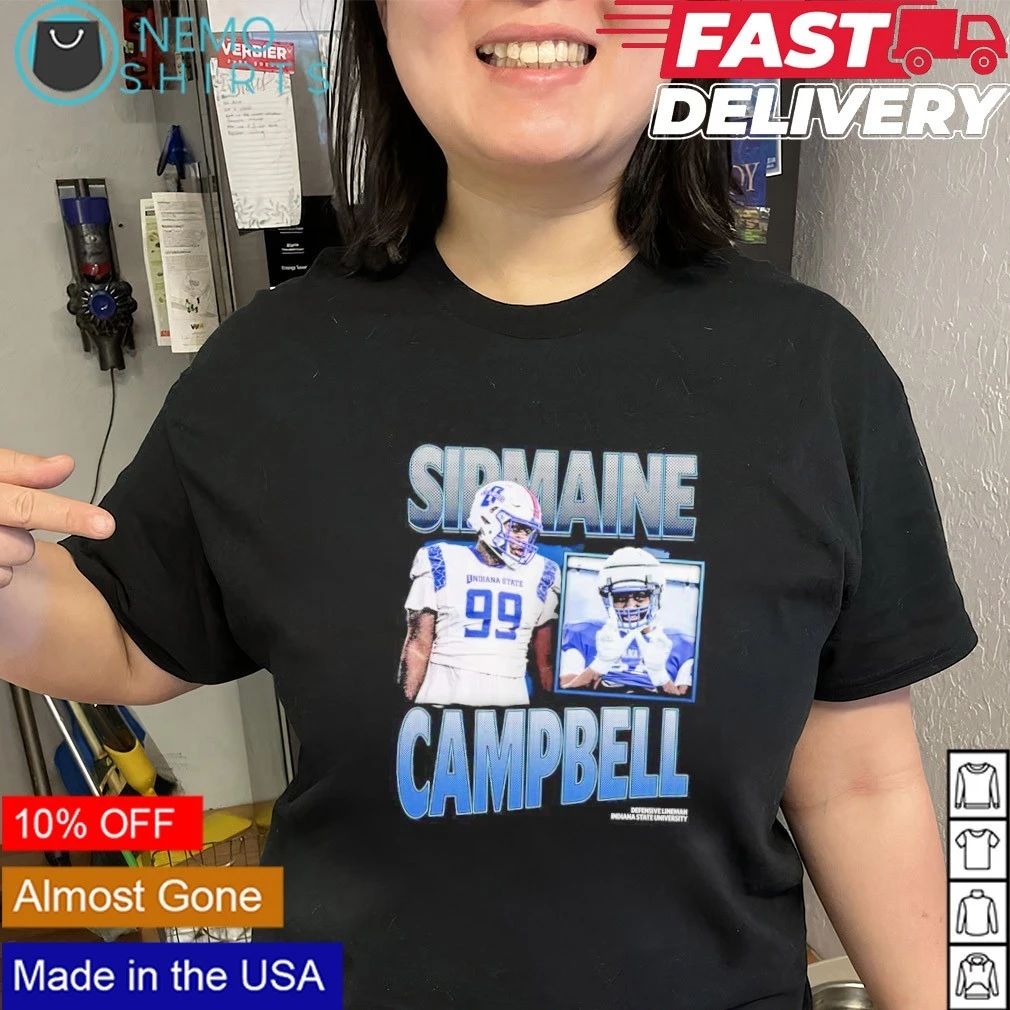 Sirmaine Campbell Indiana State University No 99 Defensive Lineman shirt