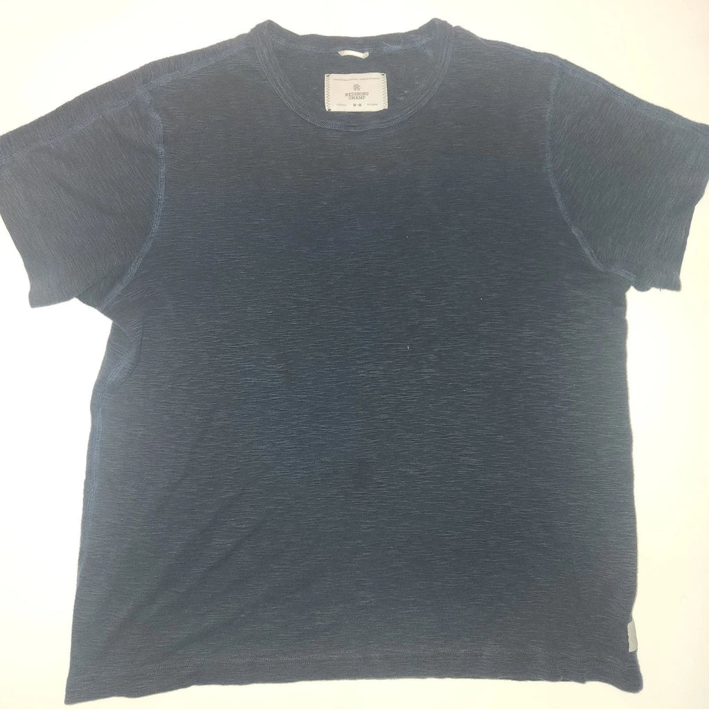 Reigning Champ Mens Medium Blue Navy Essential Shirt Cotton Short Sleeve Tee Top