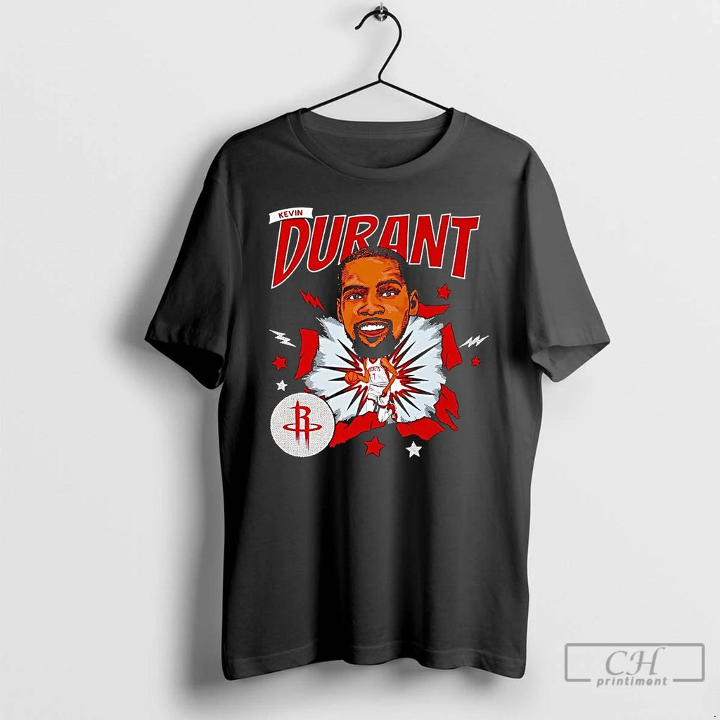 Classic Kevin Durant Big Head Caricature Rockets T Shirts