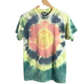 Sun summer Tie Dye hippie boho T Shirt Green Yellow Medium