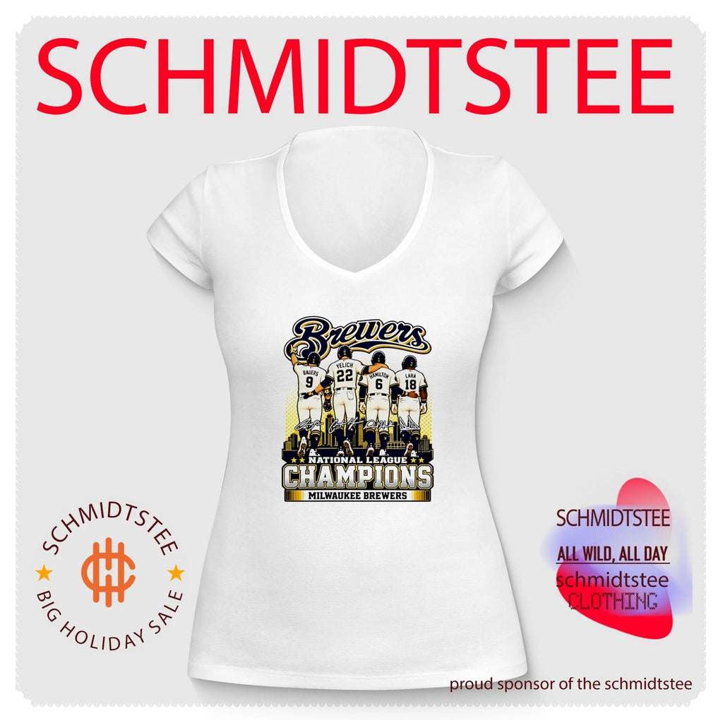 Milwaukee Brewers 2026 National League Champions behind signatures skyline shirt