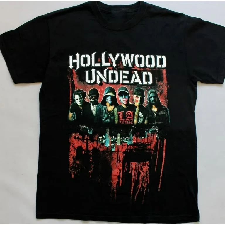 Vintage Hollywood Undead band Men T-shirt Black Tee All Sizes S to 5XL TN0269