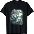 Three Unicorn Moon 3 Magical Fantasy Mythic Horned Unicorn T-Shirt