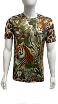 DropN Designer Skater Surf Tshirt Jungle Tiger Cheetah Skulls size Large