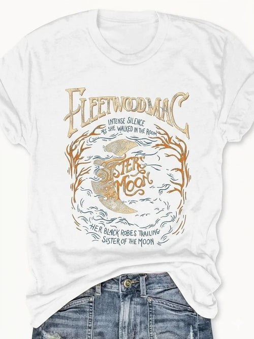 Aesthetic Moon Shirt Vintage Lunar Graphic Casual Streetwear Tee
