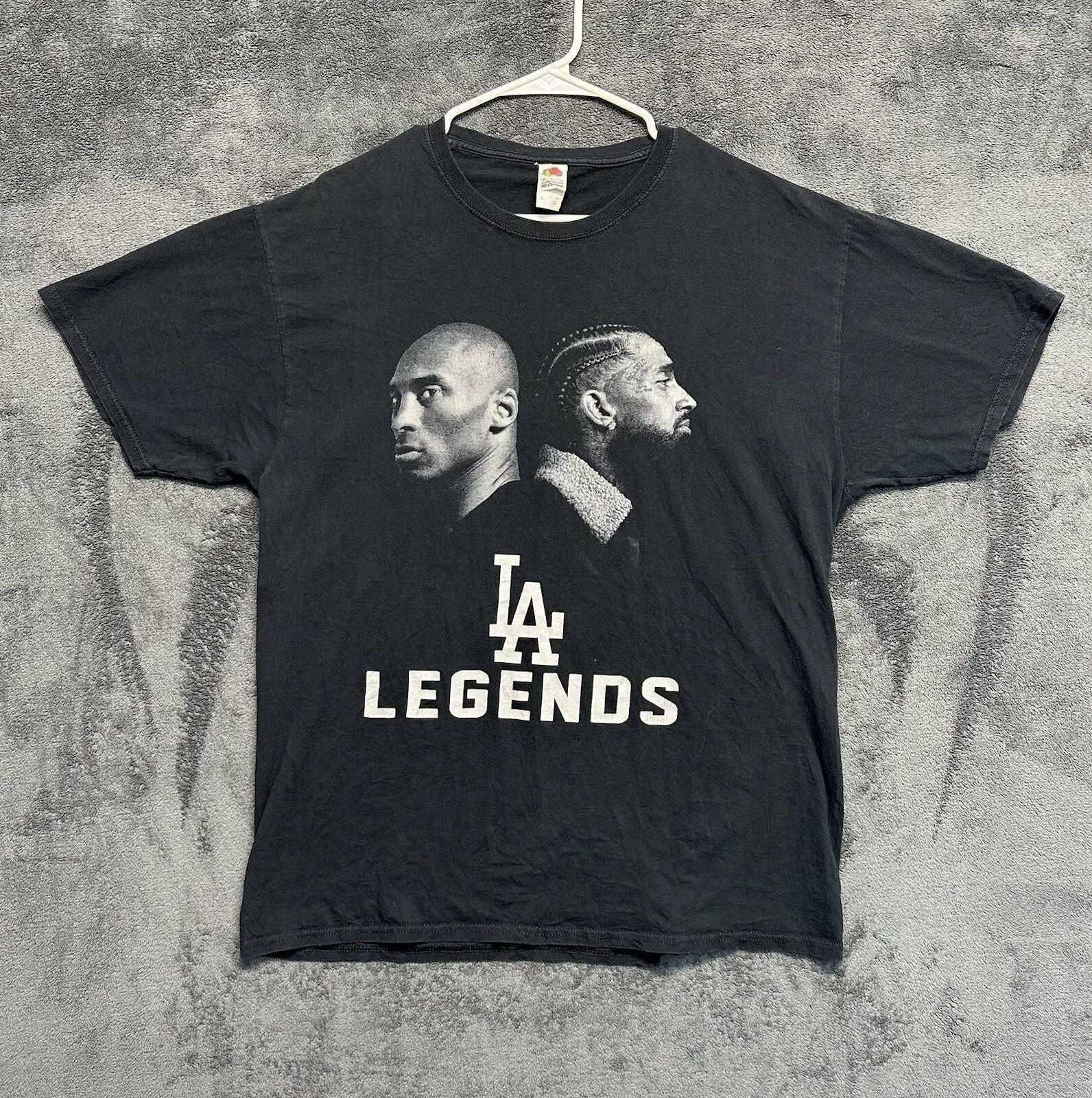 Kobe Bryant Nipsey Hussle T Shirt LA Legends Mens Large Black Rap Basketball Tee