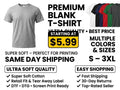 100% Cotton Premium Quality Blank T-Shirt Unisex Soft Style Tee S-3XL Fast Ship