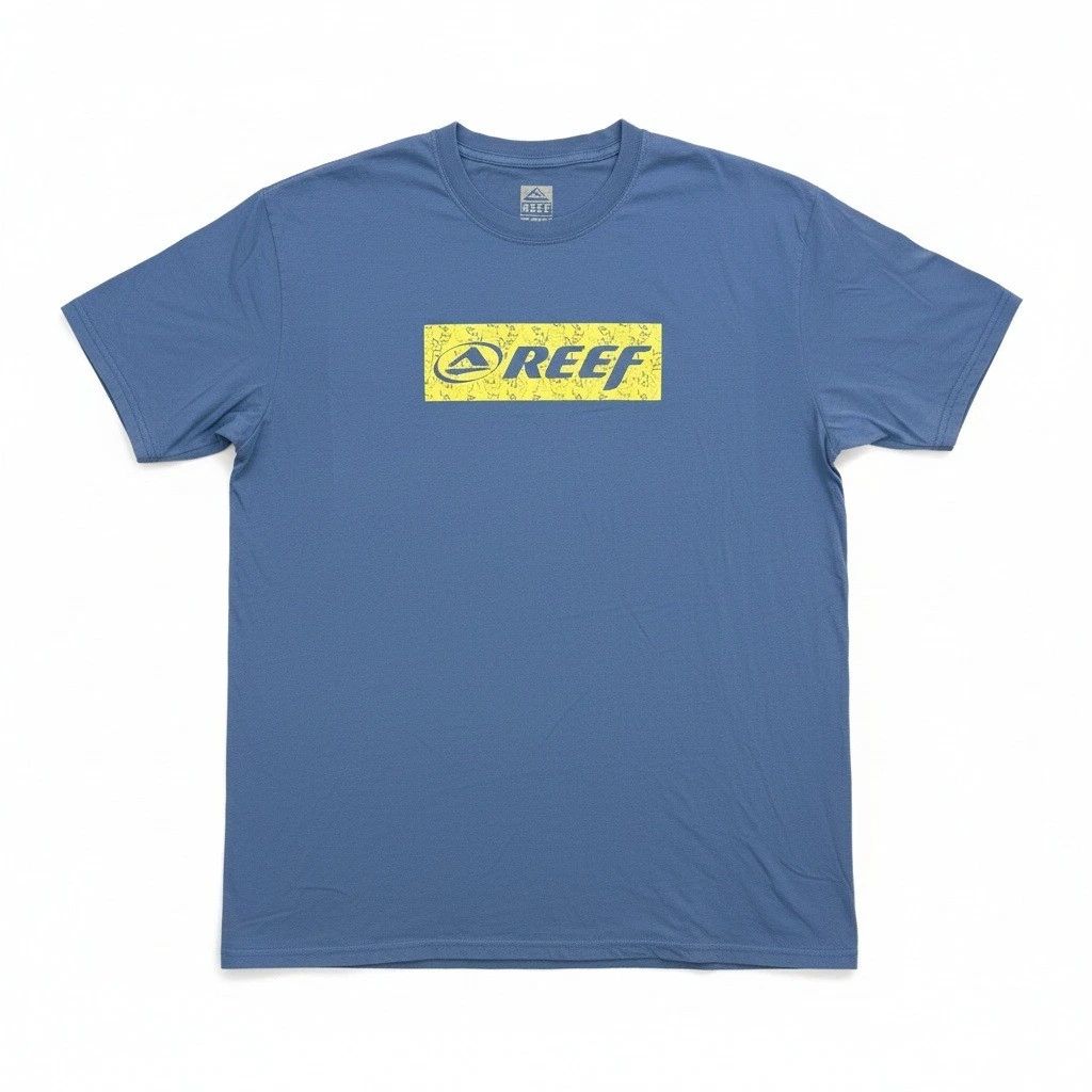 Reef Graphic T-Shirt Mens XL Blue Short Sleeve Cotton Surf Logo Tee