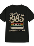 Made in 1985 Vintage Cassette T-Shirt Retro Limited Edition Tee