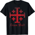 NEW LIMITED Knight Templar Cross Crusader Deus Vult Jerusalem Cross T-Shirt