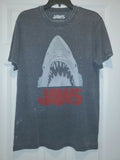 New Jaws Logo Mens Medium Soft Distressed Lucky Brand Tee Great White Shark