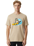 Surfing-Wolf-5 Mens Graphic Tee, 100% Cotton, Casual Summer Wear