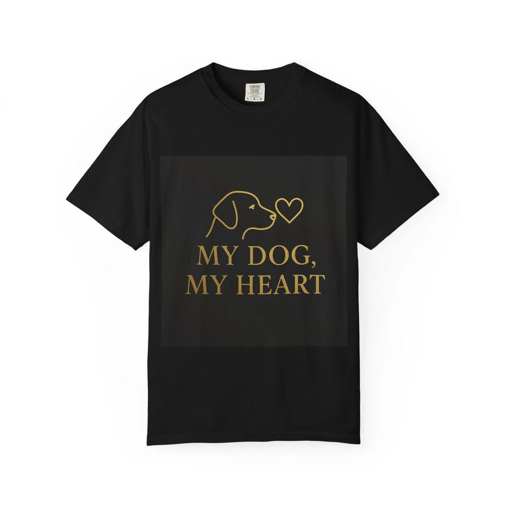 My Dog My Heart T-shirt | Dog Lover Tee, Dog Outline with Heart