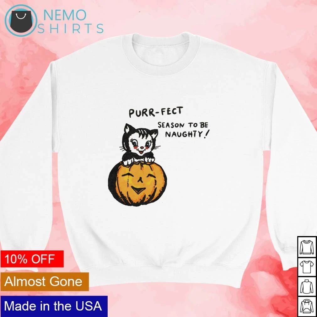 Purr-fect Season to Be Naughty Halloween Cat shirt