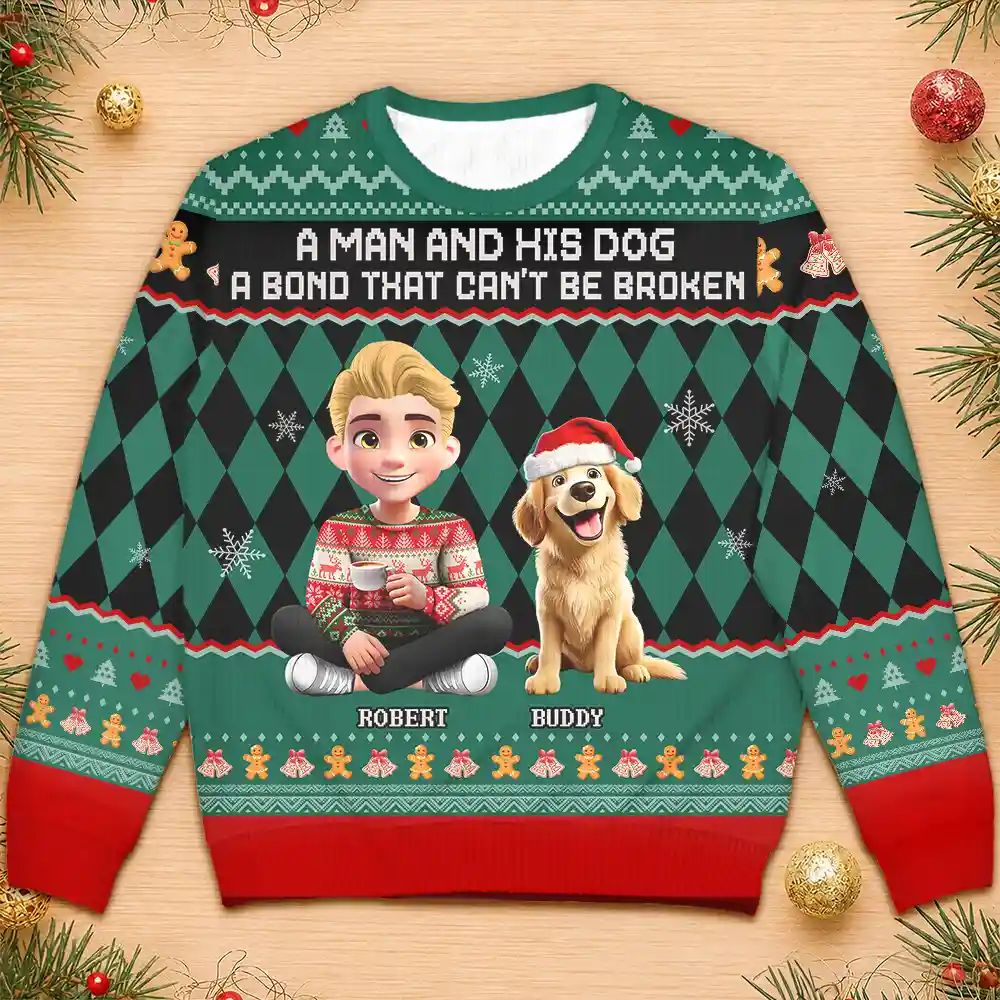 A Bond That Can't Be Broken Dog Lover 3D Effect - Personalized Unisex Ugly Sweater