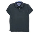 TOMMY HILFIGER Men Slim Fit 40’s Two ply Cotton Polo Neck T-Shirt Size M