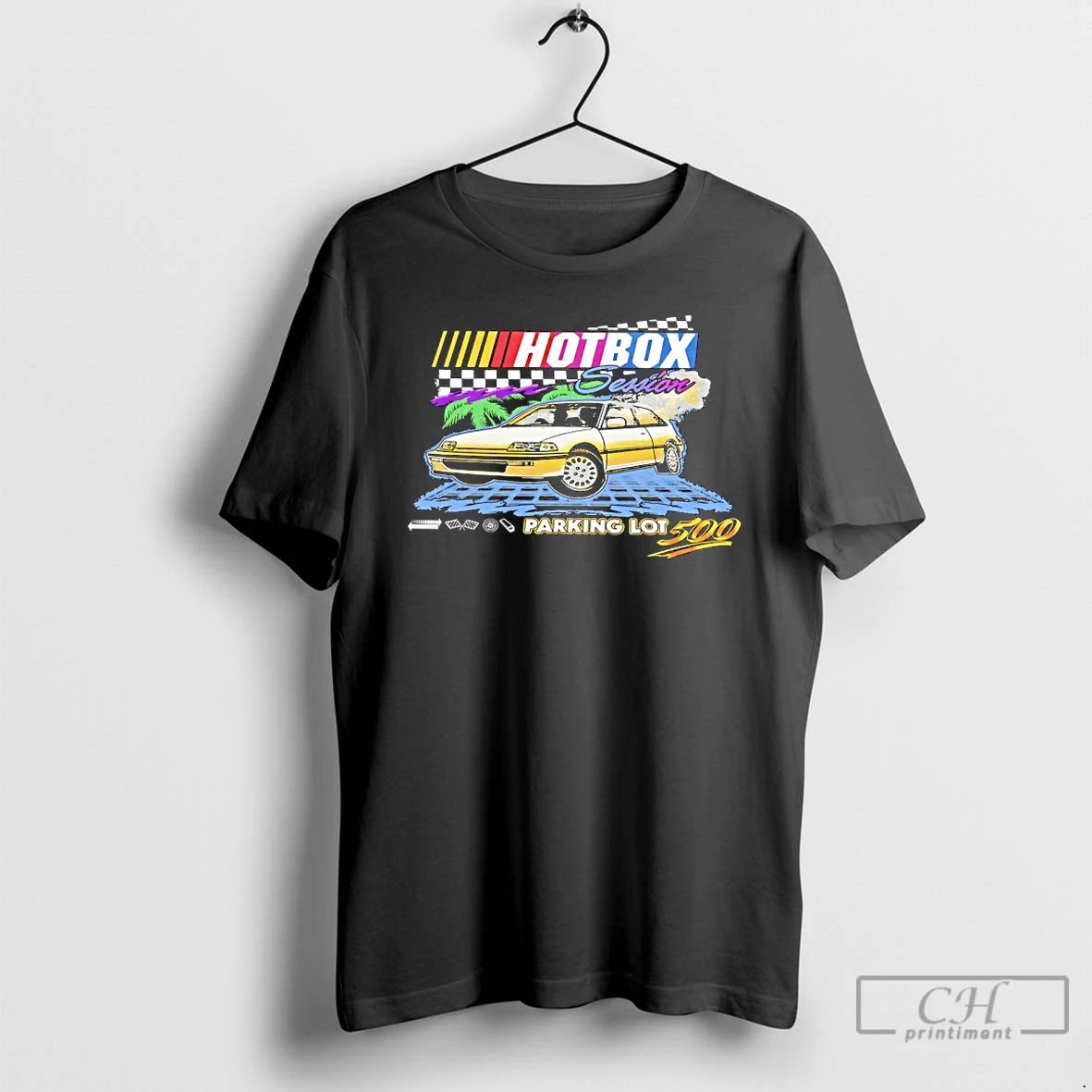 Classic Hotbox Session Parking Lot 500 Nascar Parody Logo T Shirts