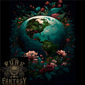 Fantasy Earth Climate Change Environment Mens Cotton T-Shirt Tee Top