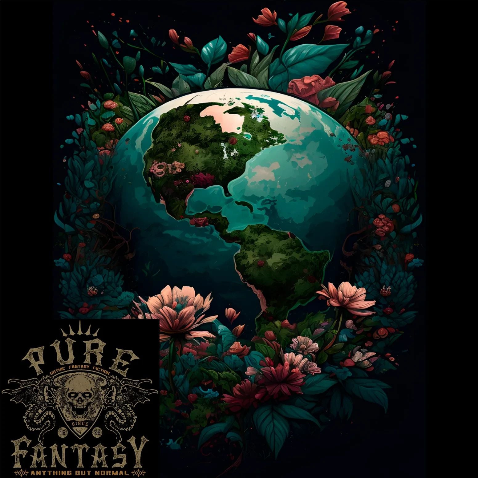 Fantasy Earth Climate Change Environment Mens Cotton T-Shirt Tee Top