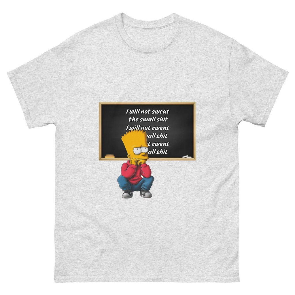 The Simpsons Bart Motivational Graphic Sport Grey T-shirt Size S-5XL