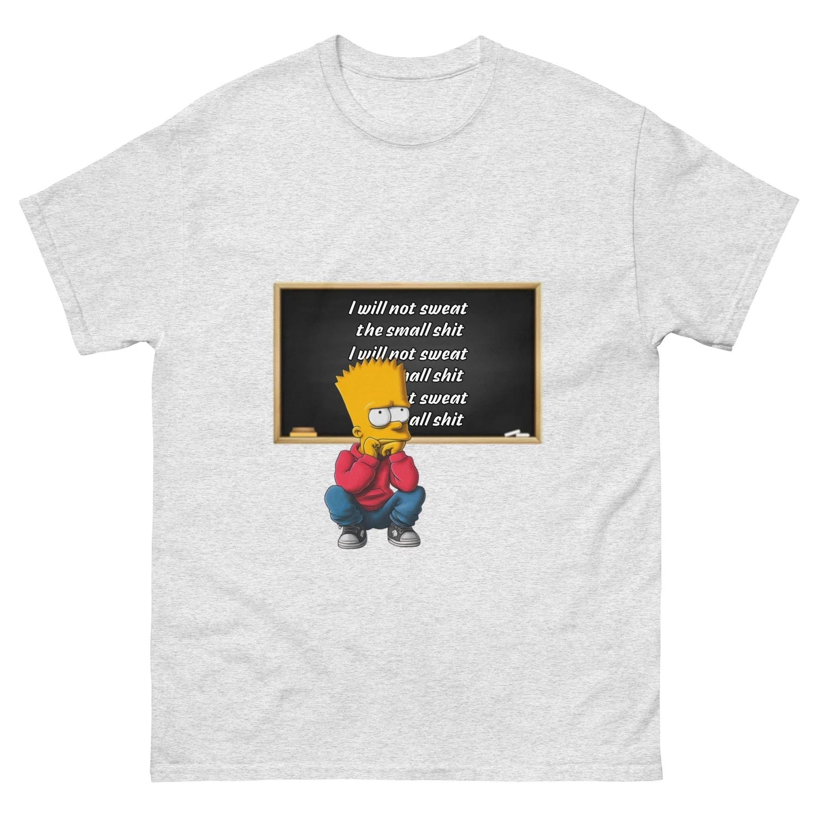 The Simpsons Bart Motivational Graphic Sport Grey T-shirt Size S-5XL