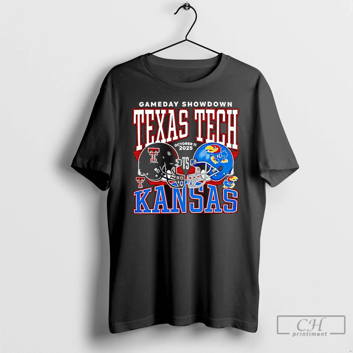 Classic Gameday Showdown Texas Tech Red Raiders Vs Kansas Jayhawks 2025 T Shirts