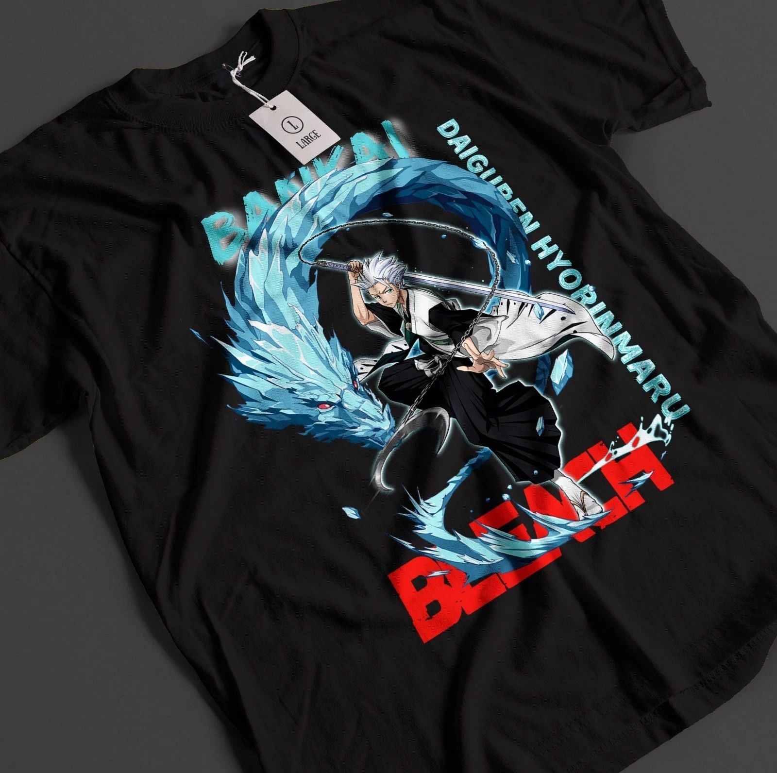 Bleach Anime Shirt Toshiro Hitsugaya T-Shirt Ichigo Bankai Top Zaraki Unisex Tee