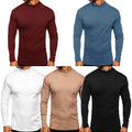 Men Turtle Neck Slim Fit T-shirt Long Sleeve Jumper Undershirt High Neck Tee Top