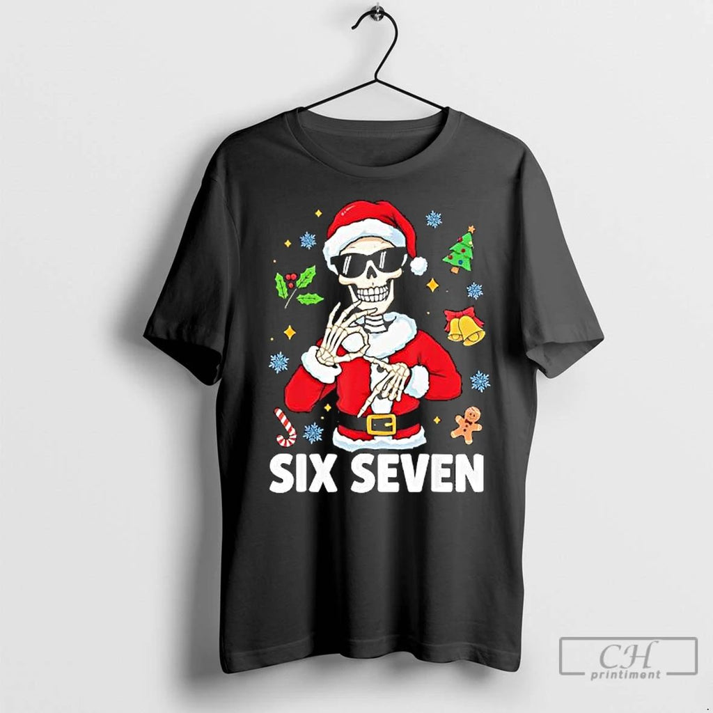 Premium 67 Six Seven Meme Funny Skeleton Christmas