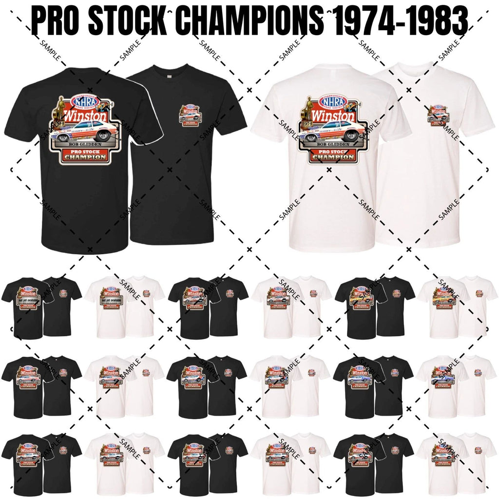 NHRA Winston Pro Stock World Champions Shirts 1974 to 1983 T-Shirt (296)