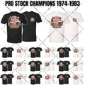 NHRA Winston Pro Stock World Champions Shirts 1974 to 1983 T-Shirt (296)