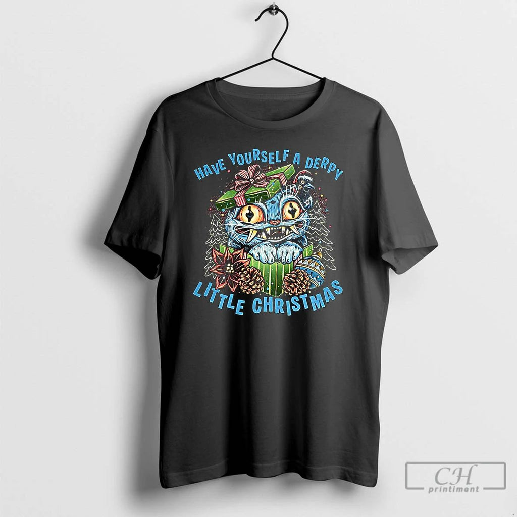 Classic Blue Tiger Have Yourself A Derpy Little Christmas T Shirts