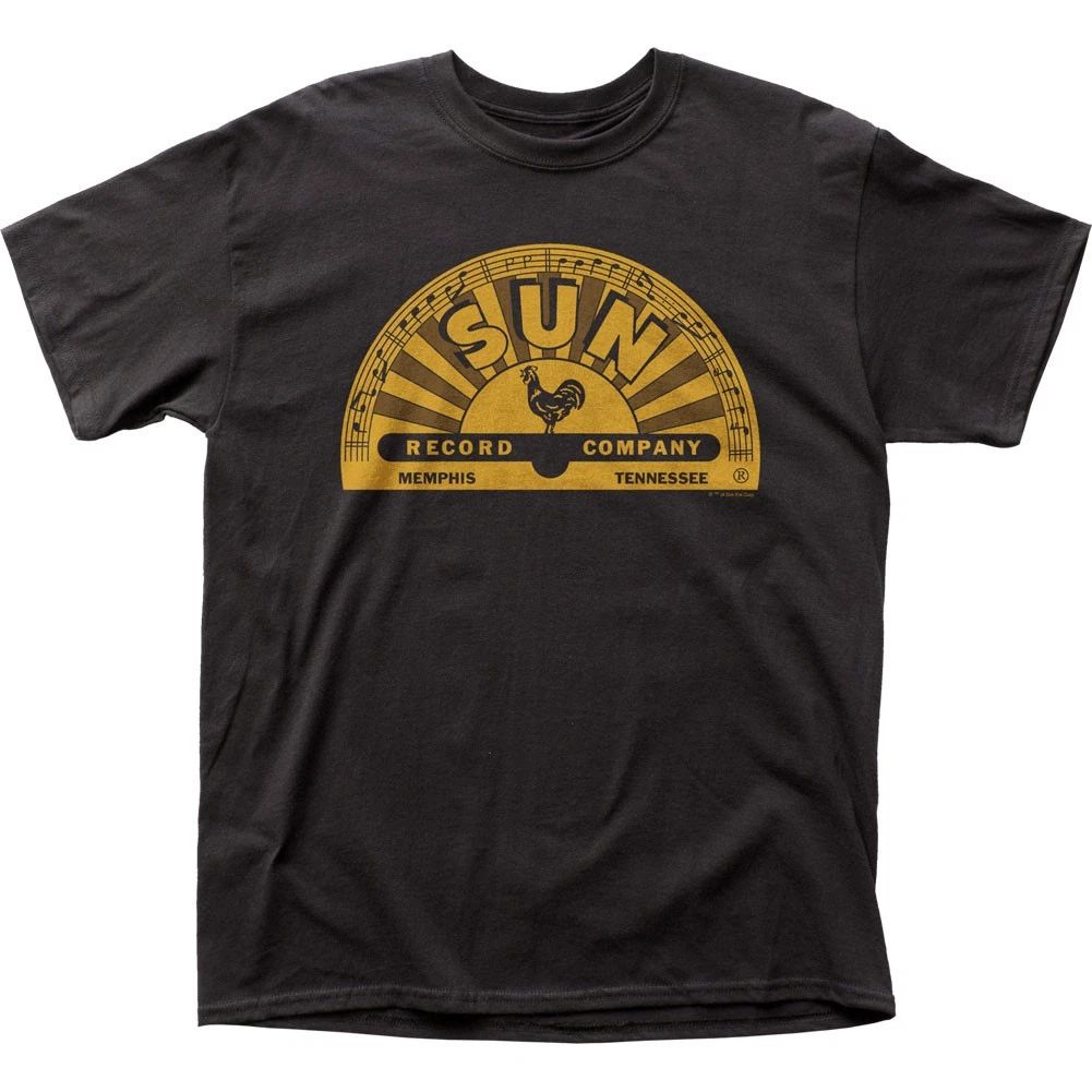 Sun Records Memphis Logo Mens T Shirt Music Classic Concert Rock Band Tee Black