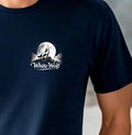 Men's T-shirt White Wolf under Moon Logo Regular Size Streetwear Summer Top Tree