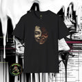 Split Face Smiling Creepy Portrait T-Shirt | Grunge Horror Art