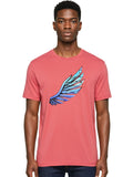 Crystal-Wing Mens Graphic Tee, 100% Cotton, Casual Summer Wear