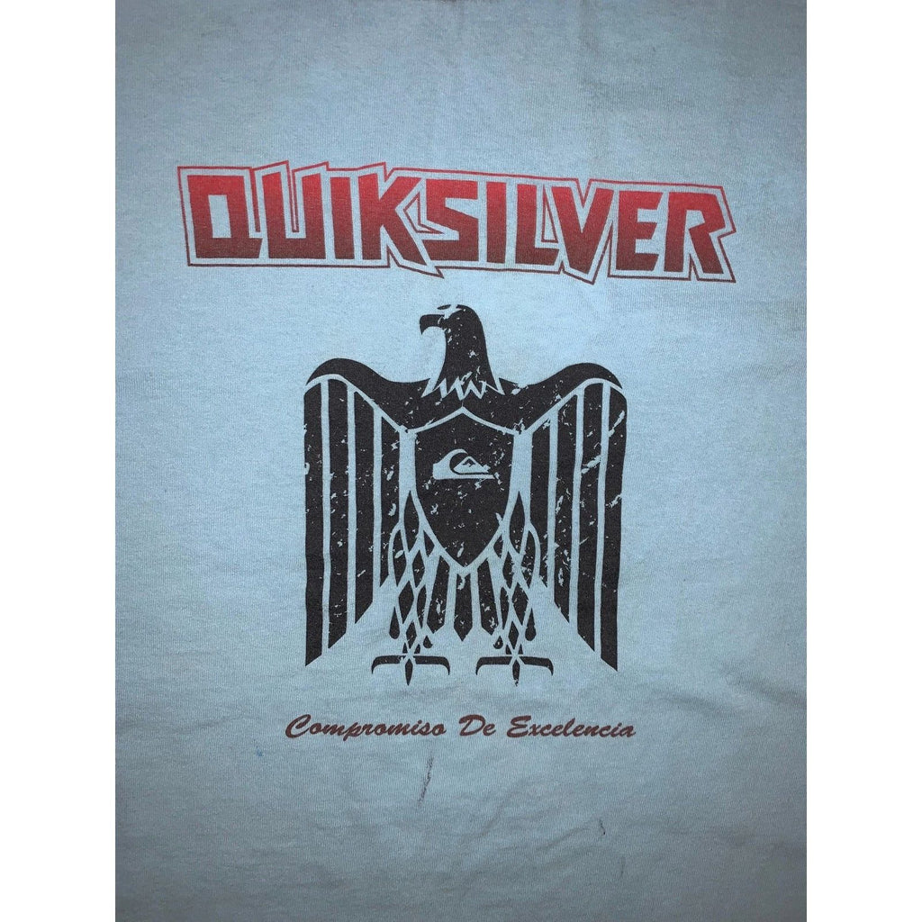 Y2K Quiksilver Ringer T Shirt XL Blue Eagle Surf Skate Tee