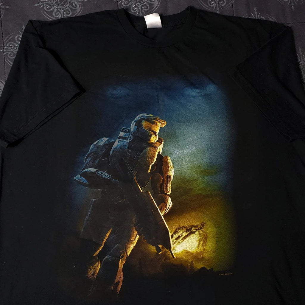 vintage y2k 2007 bay island halo 3 master chief video game promo t-shirt 2xl.