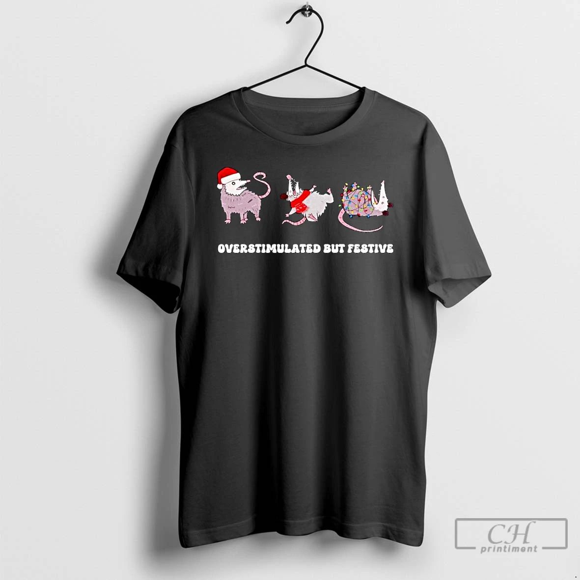 Premium Overstimulated But Festive Ornaments T Shirts