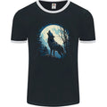 Moonlit Howling Wolf Fantasy Mens Ringer T-Shirt FotL