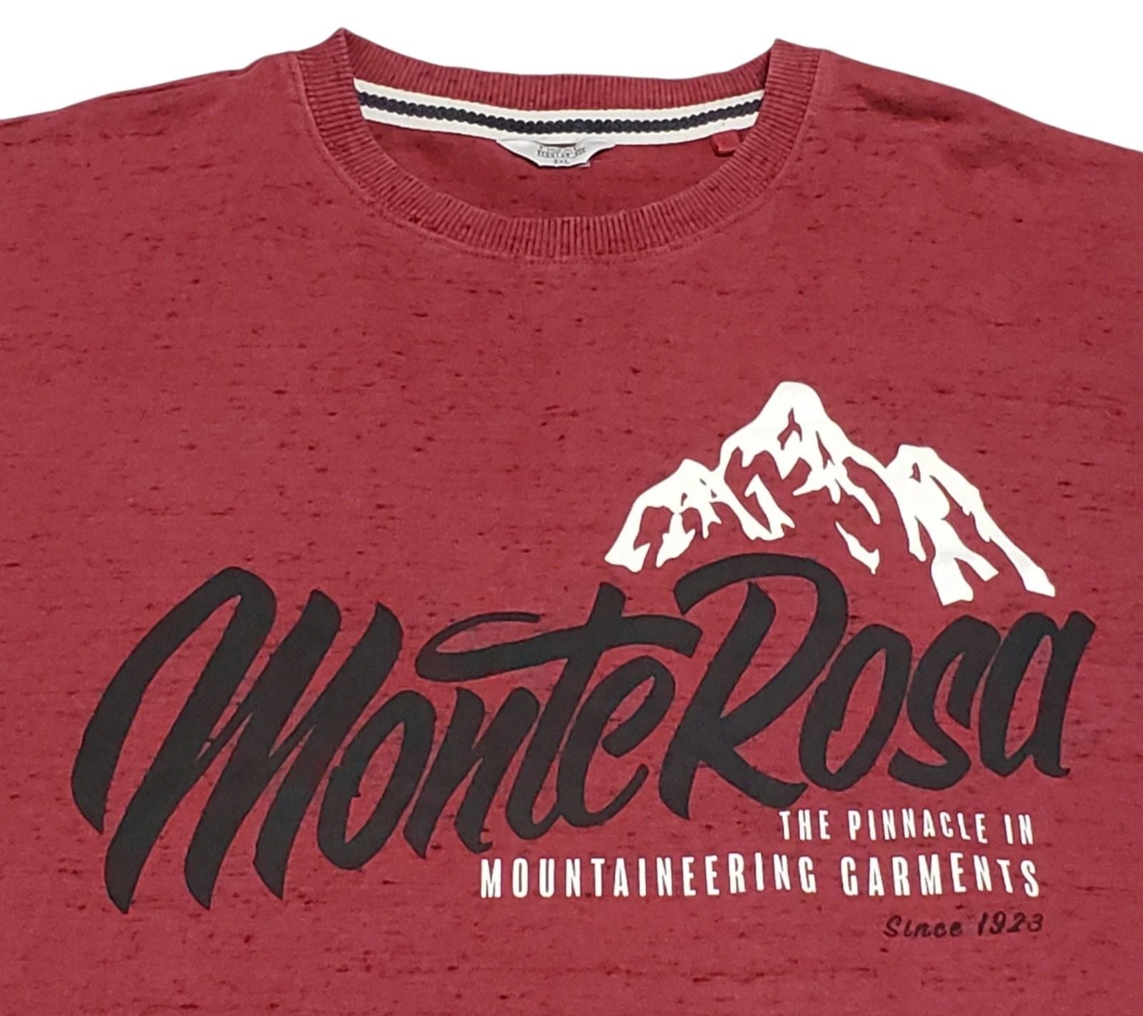 Monte Rosa Mountaineering T-Shirt Men's 3XL Red Speckled Short Sleeve Hiking