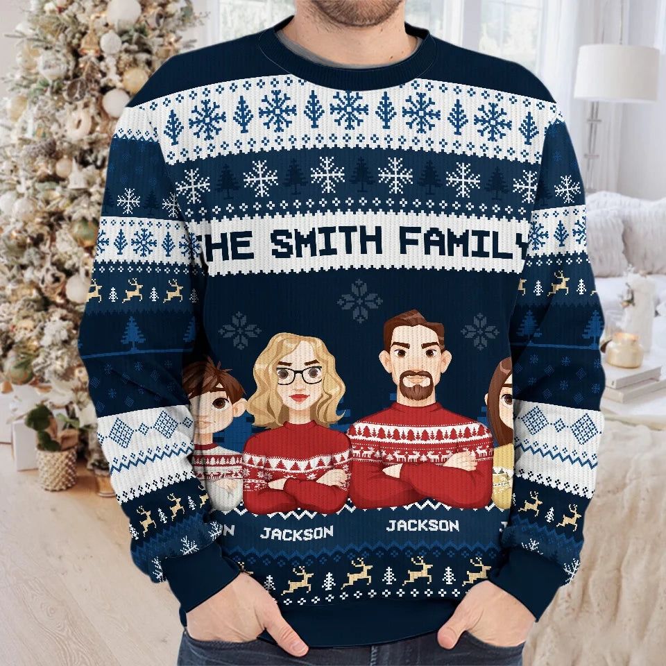 Christmas Is A Reminder Of The Joy That Family Brings - Family Personalized Custom Ugly Sweatshirt - Unisex Wool Jumper - Christmas Gift For Family