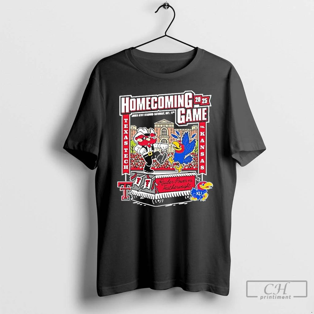 Premium Homecoming Game 2025 Texas Tech Football Vs Kansas Jayhawks T Shirts