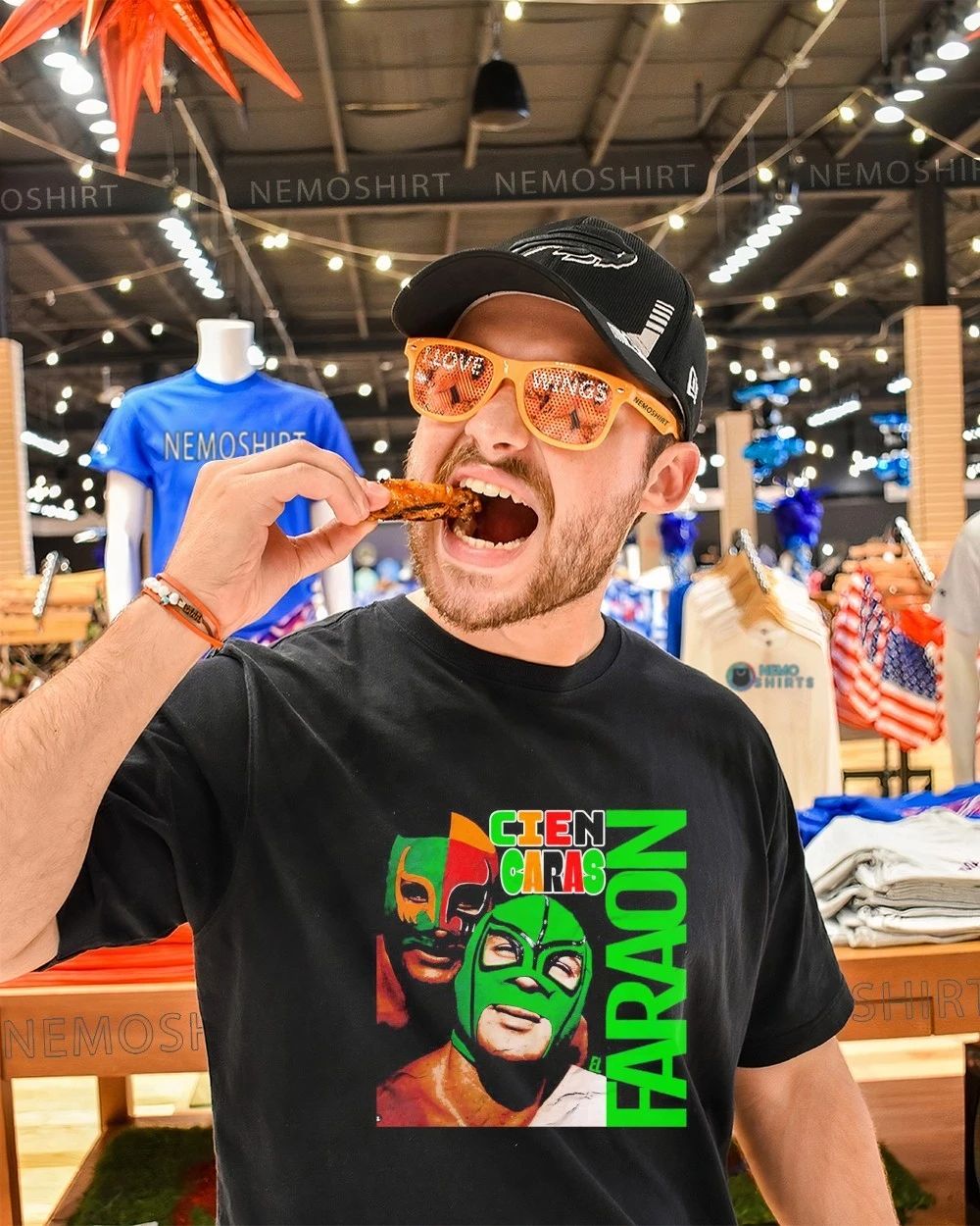 Cien Caras El Faraon Lucha Libre Mexican Wrestling shirt