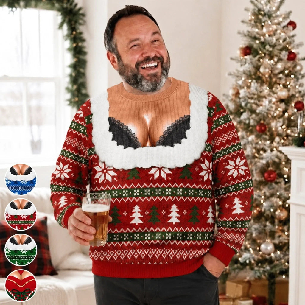 Custom Funny Ugly Sweatshirt - Personalized Christmas Birthday Gifts For Men - Light Up The Holiday Party