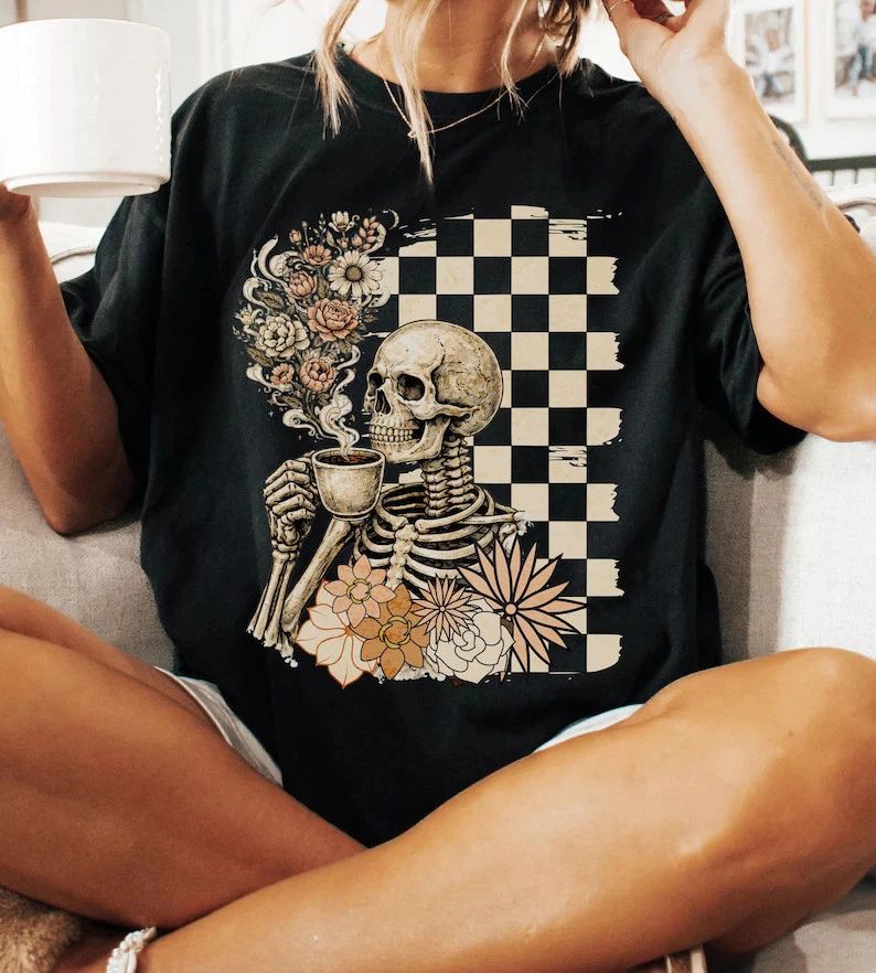 Skeleton Boho Comfort T-Shirt Graphic Design