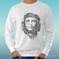 Felpa Man Light Sweater White " Che Guevara Draw " Road To Happiness