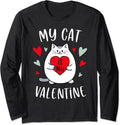 My Cat Is My Valentine Kitten Lover Heart Animals Long Sleeve T-Shirt