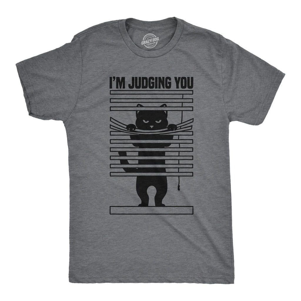Mens Im Judging You Funny T Shirts Sarcastic Kitten Graphic Tee for Men